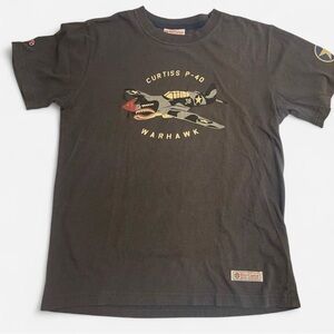 Red Canoe Curtiss P-40 Warhawk Graphic Grey T-Shirt Size Small